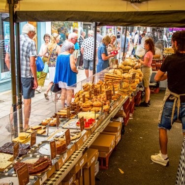 Tasty bread stall at Lymington Market Photo Credit William Bonnet